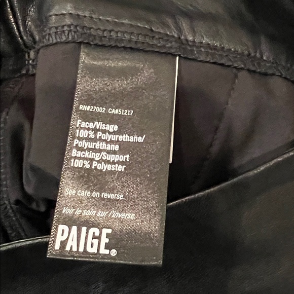 PAIGE Black Vegan Leather Crop Pants | Size 6 | Modern Classic - Picture 12 of 13